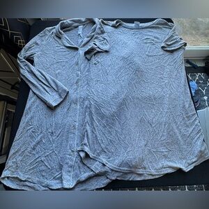 Lot of 2 Stars Above Long Sleeve and Short Sleeve Grey Nightgowns Size XS/S